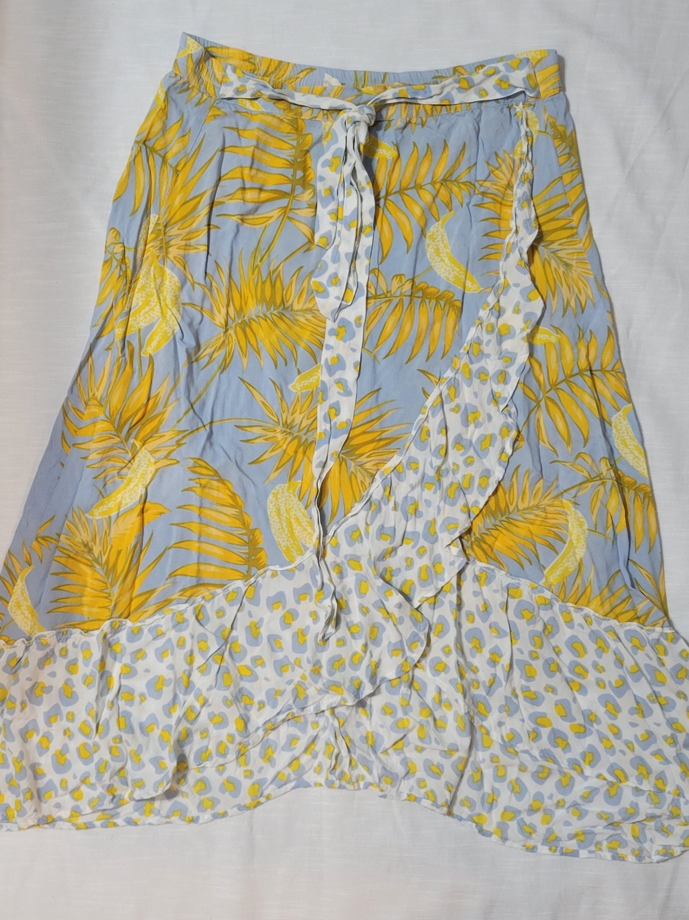 Women's Yellow Leaf Print  Skirt